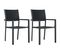 Chaises De Jardin 2 PCs Noir Plastique Aspect De Rotin