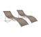 Chaises Longues Pliables 2 PCs Taupe Textilène