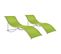 Chaises Longues Pliables 2 PCs Vert Textilène