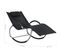 Chaise Longue Avec Oreiller Noir Textilène