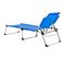 Chaise Longue Pliable Extra Haute Pour Seniors Bleu Aluminium