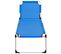 Chaise Longue Pliable Extra Haute Pour Seniors Bleu Aluminium