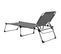 Chaise Longue Pliable Extra Haute Pour Seniors Gris Aluminium