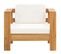 Chaise De Jardin Avec Coussin Crème Bois D'acacia Solide