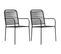 Chaises De Jardin 2 PCs Corde En Coton Et Acier Noir