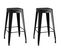 Tabourets De Bar Empilables Lot De 2 Noir Métal