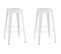 Tabourets De Bar Empilables Lot De 2 Blanc Métal