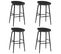 Chaises De Bar Lot De 4 Noir