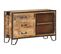 Buffet 100x31x60 Cm Bois De Manguier Massif Brut