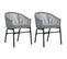 Chaises De Jardin 2 PCs Gris Rotin Pe