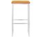 Chaises De Bar Lot De 4 Bois D'acacia Solide/acier Inoxydable