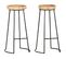 Tabourets de bar lot de 2 bois d'acacia massif