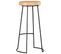 Tabourets de bar lot de 2 bois d'acacia massif