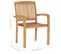 Chaises Empilables À Dîner De Jardin 2 PCs Bois De Teck Solide