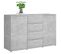 Buffet Gris Béton 120x35,5x75 Cm Aggloméré