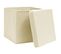 Boîtes De Rangement à Couvercles 10 PCs Crème 32x32x32 Cm Tissu