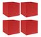 Boîtes De Rangement 4 PCs Rouge 32x32x32 Cm Tissu