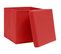 Boîtes De Rangement Et Couvercles 4 PCs Rouge 32x32x32 Cm Tissu