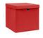 Boîtes De Rangement Et Couvercles 4 PCs Rouge 32x32x32 Cm Tissu