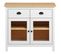 Buffet Hill Blanc 90x40x80 Cm Bois De Pin Solide