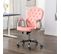 Chaise De Bureau Pivotante Rose Similicuir