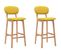 Tabourets De Bar Lot De 2 Jaune Moutarde Tissu