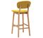 Tabourets De Bar Lot De 2 Jaune Moutarde Tissu