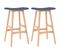 Tabourets De Bar Lot De 2 Bleu Tissu