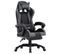 Fauteuil Gamer Avec Repose-pied Gris Et Noir Similicuir