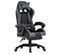 Fauteuil Gamer Avec Repose-pied Gris Et Noir Similicuir