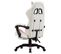 Fauteuil Gamer Avec Repose-pied Rose Et Blanc Similicuir