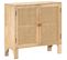 Buffet 80x30x73 Cm Bois De Manguier Massif Et Canne Naturelle