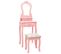 Ensemble De Coiffeuse Avec Tabouret Rose 50x59x136 Cm Paulownia