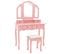 Ensemble De Coiffeuse Et Tabouret Rose 100x40x146 Cm Paulownia