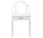 Coiffeuse Et Tabouret Blanc 65x36x128 Cm Bois De Paulownia Mdf