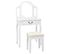 Coiffeuse Et Tabouret Blanc 65x36x128 Cm Bois De Paulownia Mdf