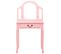 Coiffeuse Et Tabouret Rose 65x36x128 Cm Bois De Paulownia Mdf