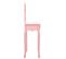 Coiffeuse Et Tabouret Rose 65x36x128 Cm Bois De Paulownia Mdf