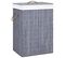 Panier À Linge Avec 2 Sections Bambou Gris 72 L