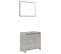 Meuble Sous-Lavabo 60 x 33 x 61 Cm + Miroir - Gris