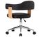 Chaise Pivotante De Bureau Noir Bois Courbé Et Similicuir