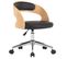 Chaise Pivotante De Bureau Noir Bois Courbé Et Similicuir