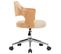 Chaise Pivotante De Bureau Crème Bois Courbé Et Similicuir