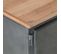 Meuble TV Gris 120x30x40 Cm Bois D'acacia Massif Et Acier