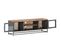 Meuble TV Gris 120x30x40 Cm Bois D'acacia Massif Et Acier