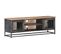 Meuble TV Gris 120x30x40 Cm Bois D'acacia Massif Et Acier