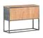 Buffet Gris 100x30x70 Cm Bois D'acacia Massif