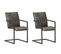 Chaises À Manger Cantilever Lot De 2 Gris Cuir Véritable