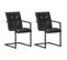 Chaises De Salle À Manger Cantilever 2 PCs Noir Cuir Véritable