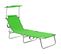 Chaise Longue Pliable Avec Auvent Acier Vert Pomme